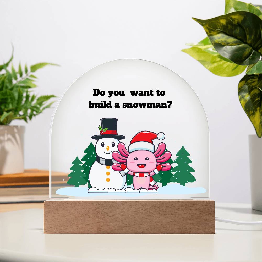 Cute Axolotl, Axolotl Holiday Invitation, Dome Acrylic Plaque Festive Holiday Decoration