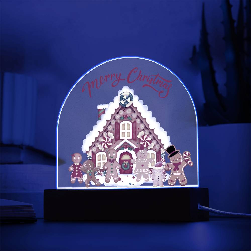 Gingerbread Family - Holiday Greetings - Dome Acrylic Plaque
