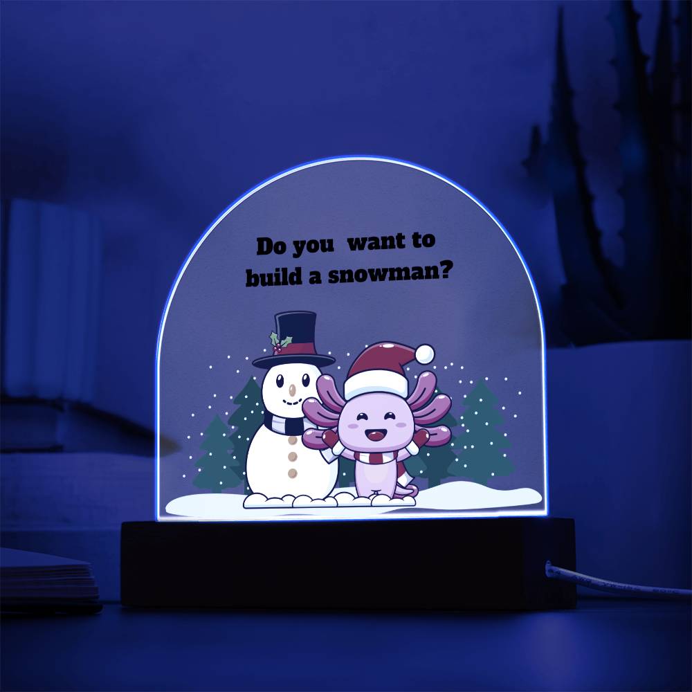 Cute Axolotl, Axolotl Holiday Invitation, Dome Acrylic Plaque Festive Holiday Decoration