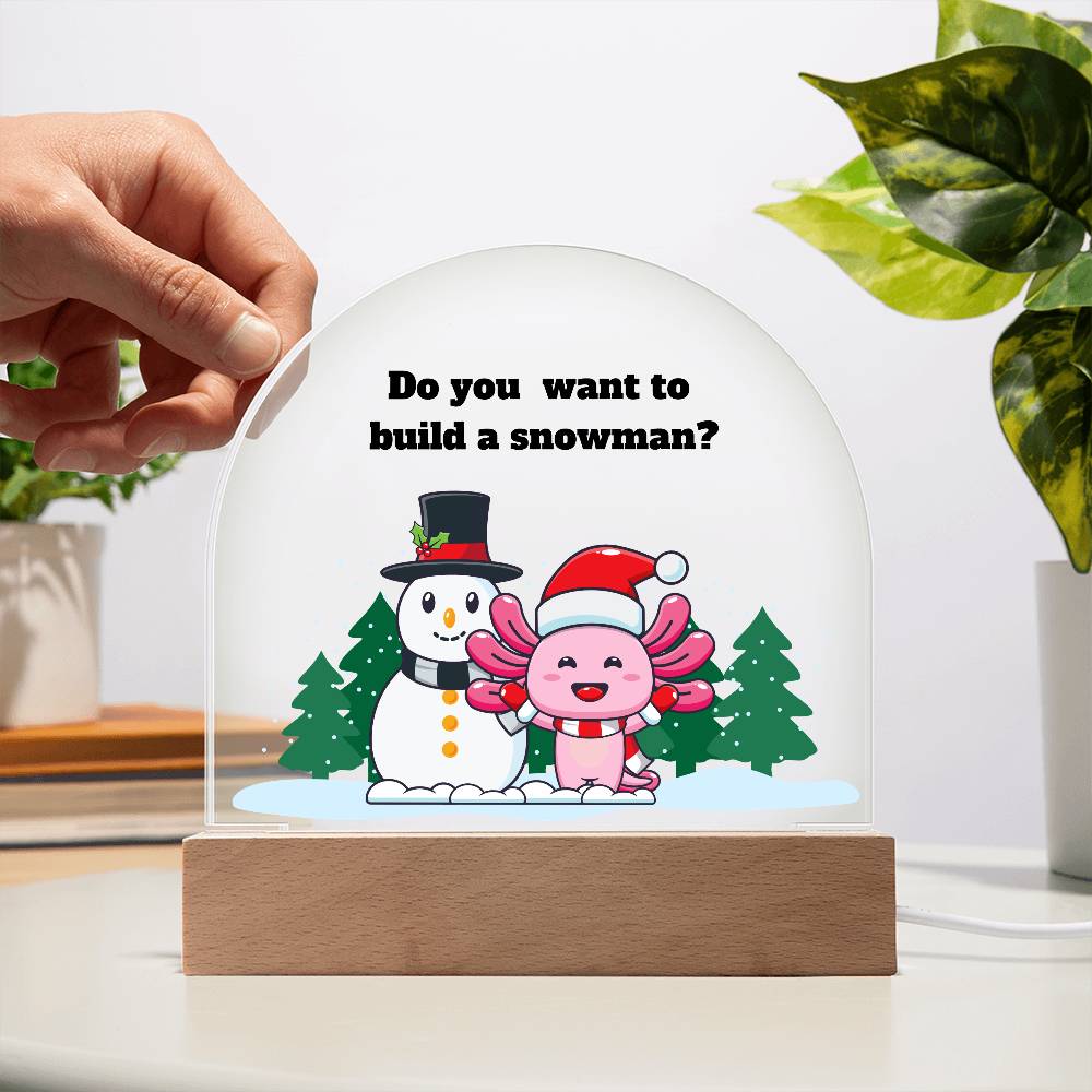 Cute Axolotl, Axolotl Holiday Invitation, Dome Acrylic Plaque Festive Holiday Decoration