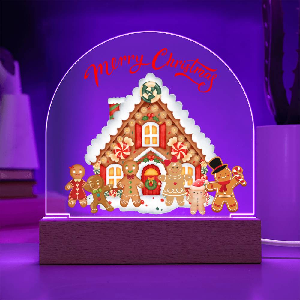 Gingerbread Family - Holiday Greetings - Dome Acrylic Plaque