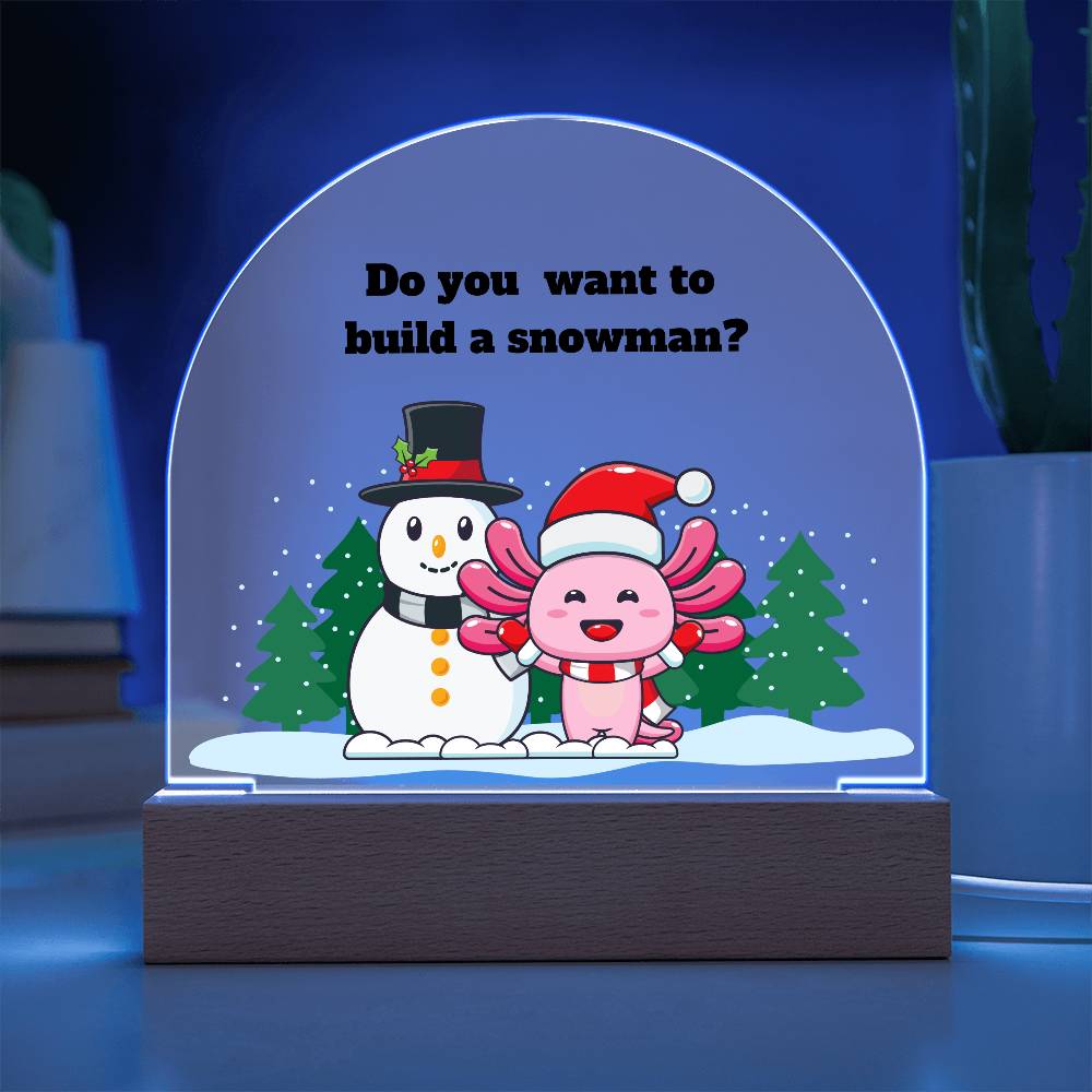 Cute Axolotl, Axolotl Holiday Invitation, Dome Acrylic Plaque Festive Holiday Decoration