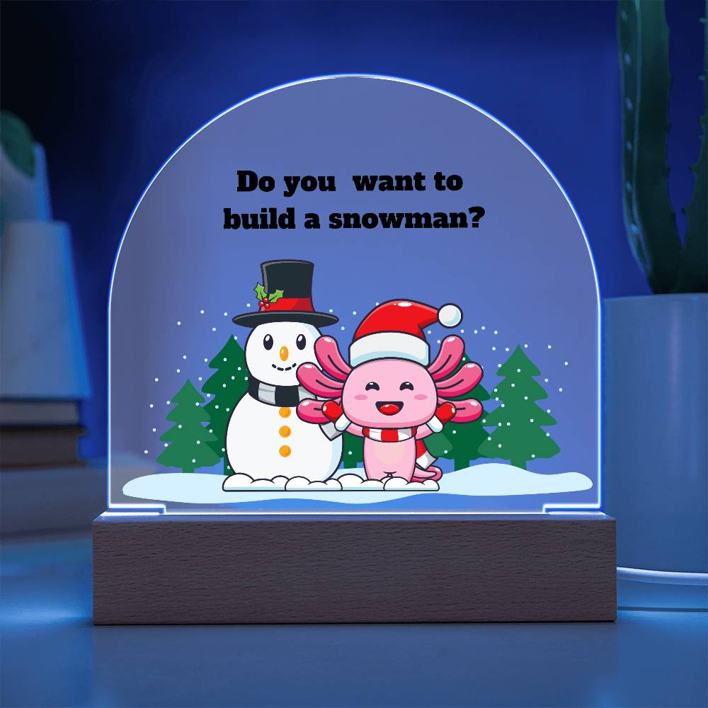 Cute Axolotl, Axolotl Holiday Invitation, Dome Acrylic Plaque Festive Holiday Decoration