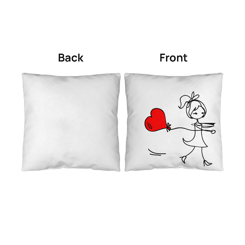 Couples Matching Valentines Day Pillow Girl Heart Balloon