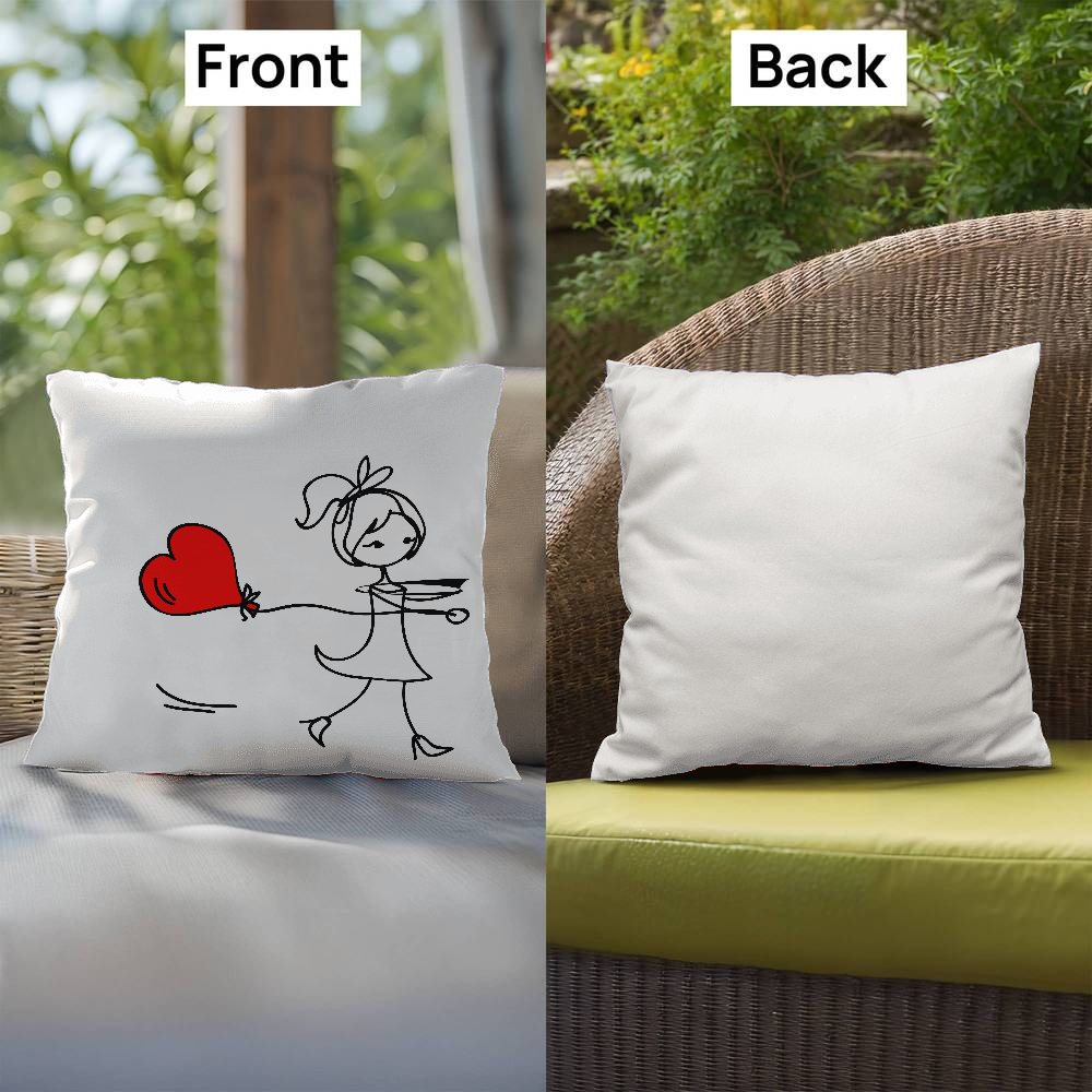 Couples Matching Valentines Day Pillow Girl Heart Balloon