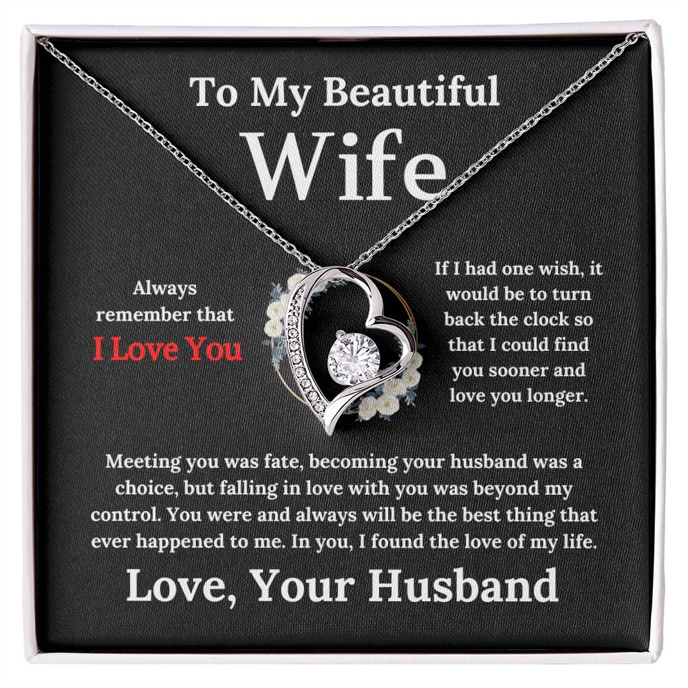 To My Beautiful Wife - Forever Love Necklace