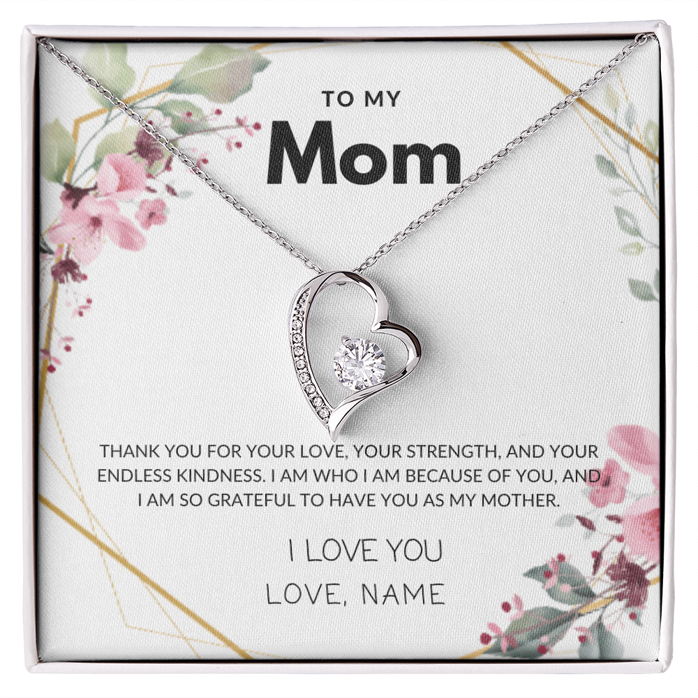 To My Mom - Forever in My Heart - Forever Love Necklace, Perfect Gift for Mother's Day