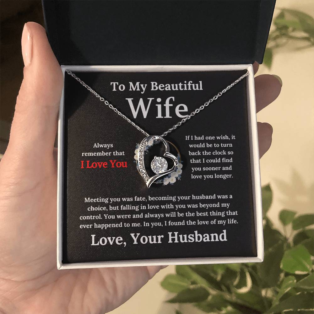 To My Beautiful Wife - Forever Love Necklace