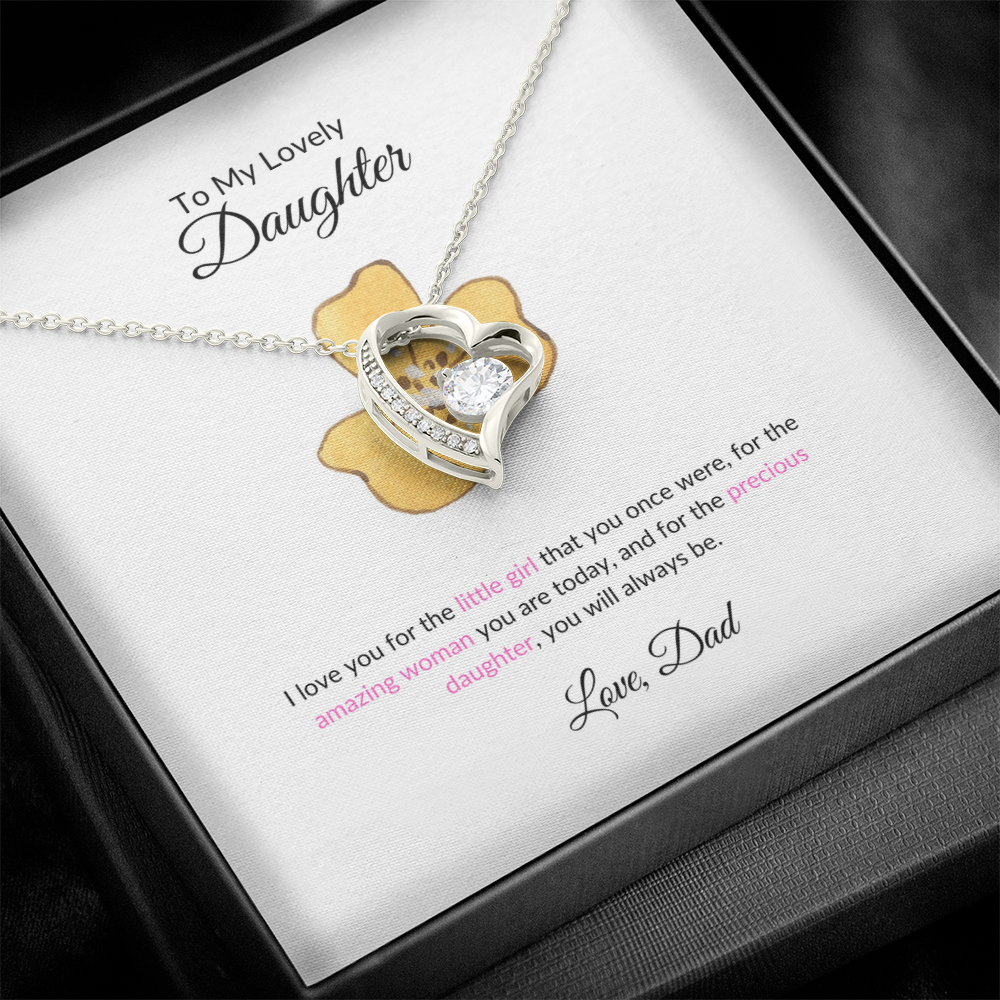 Forever My Daughter Forever Love Necklace Gift from Dad
