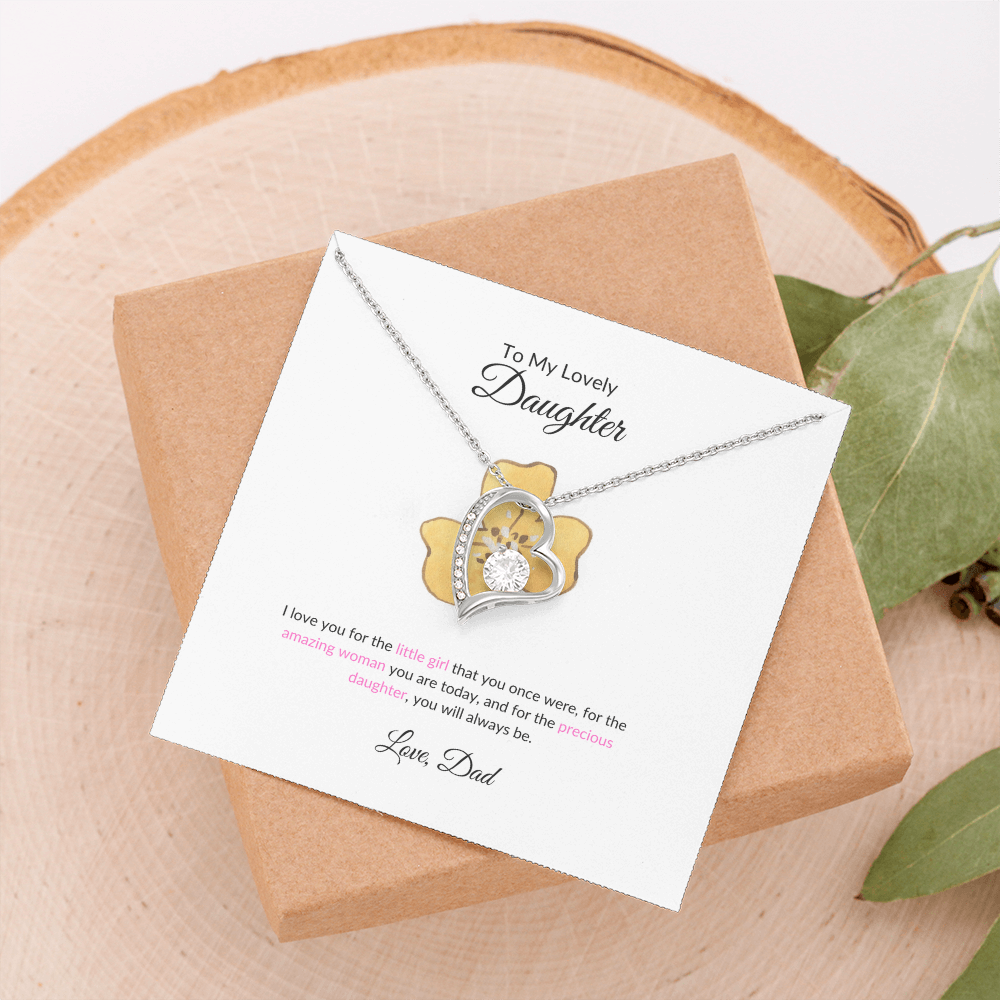 Forever My Daughter Forever Love Necklace Gift from Dad