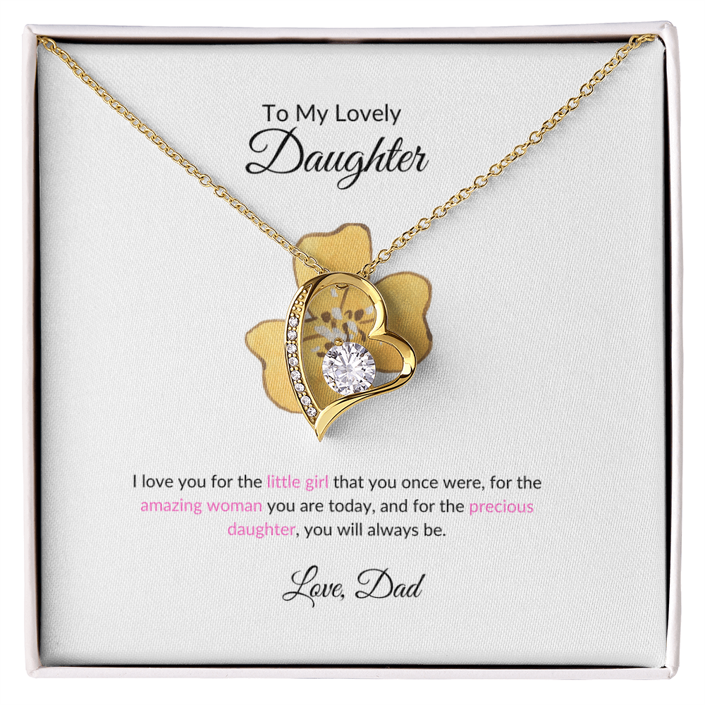 Forever My Daughter Forever Love Necklace Gift from Dad