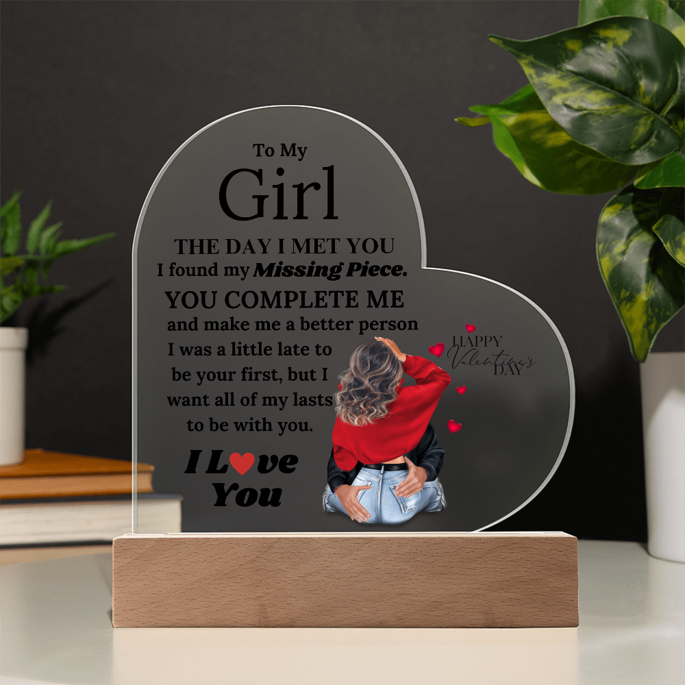 My Forever: You Complete Me Heart Acrylic Plaque, Gift for Her, Valentine's Day Gift