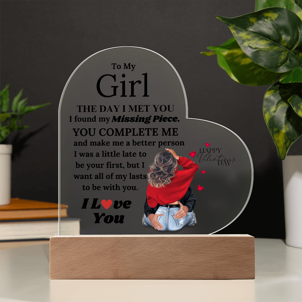 My Forever: You Complete Me Heart Acrylic Plaque, Gift for Her, Valentine's Day Gift