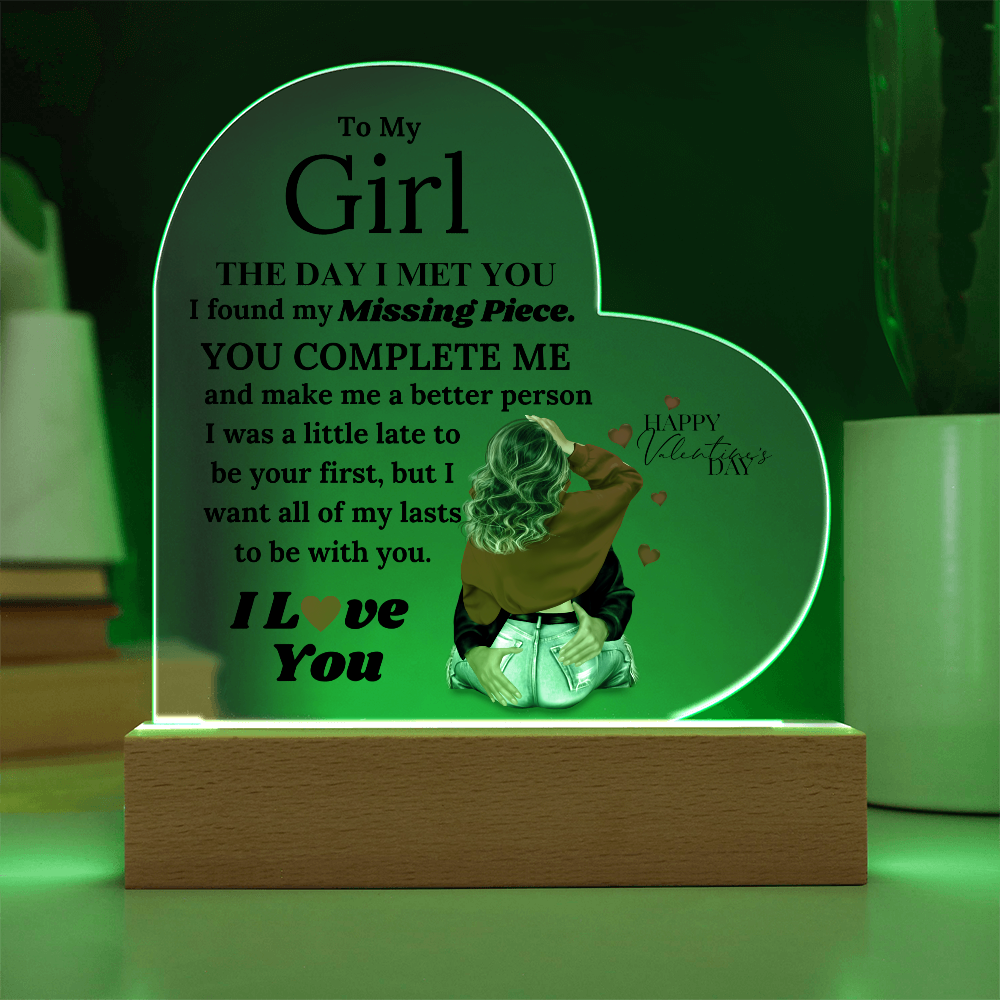 My Forever: You Complete Me Heart Acrylic Plaque, Gift for Her, Valentine's Day Gift