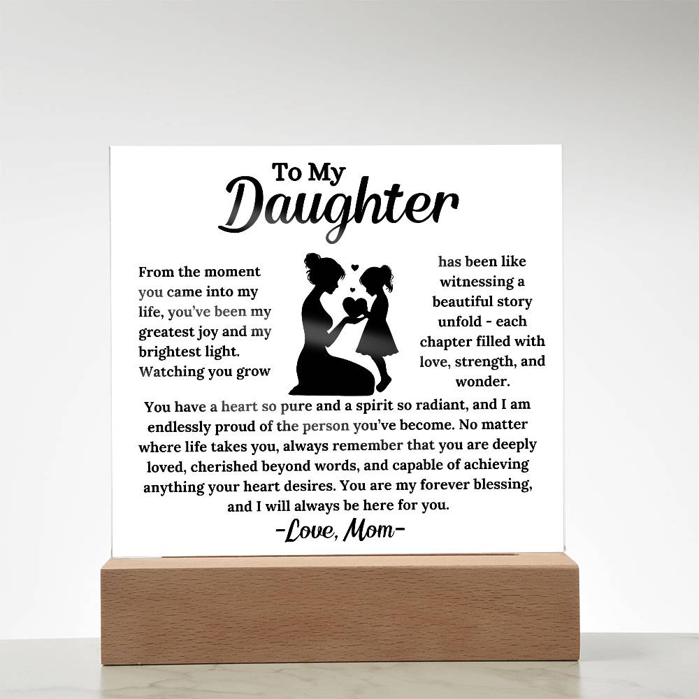 To My Daughter - My Forever Blessing - Square Acrylic Plaque