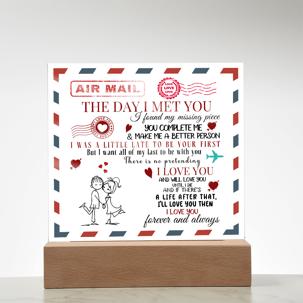 Square Acrylic Plaque - Forever and Always - Valentines Day Gift