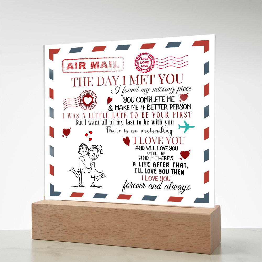 Square Acrylic Plaque - Forever and Always - Valentines Day Gift
