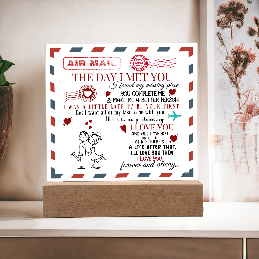 Square Acrylic Plaque - Forever and Always - Valentines Day Gift