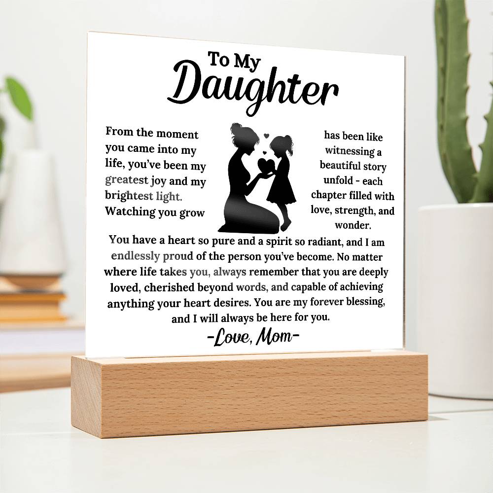 To My Daughter - My Forever Blessing - Square Acrylic Plaque