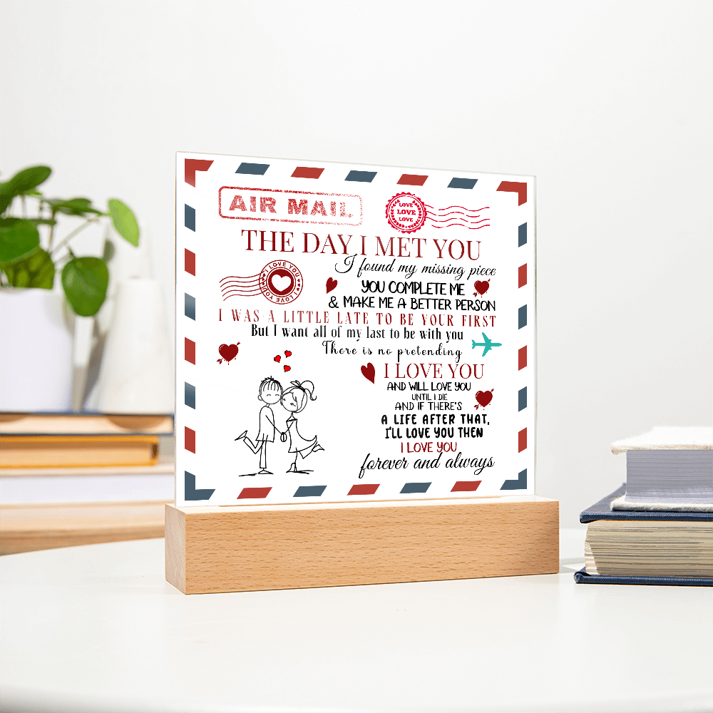 Square Acrylic Plaque - Forever and Always - Valentines Day Gift