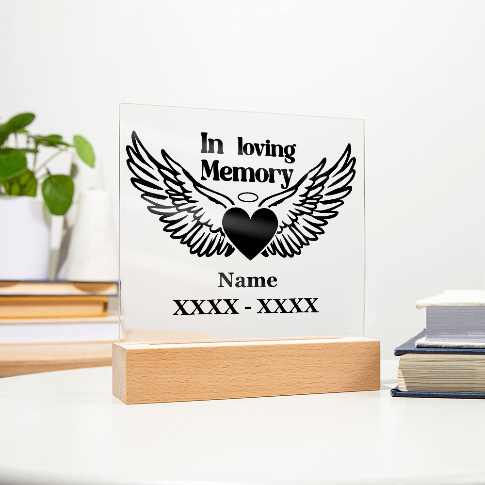 Guardian Angel Heart Memorial Plaque