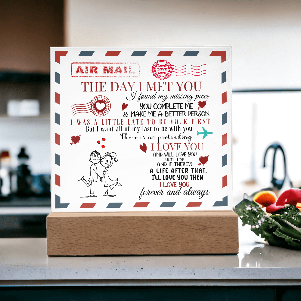 Square Acrylic Plaque - Forever and Always - Valentines Day Gift
