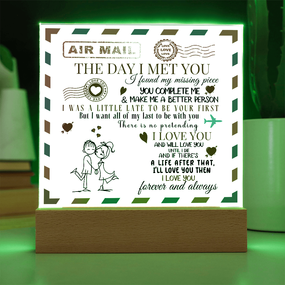 Square Acrylic Plaque - Forever and Always - Valentines Day Gift