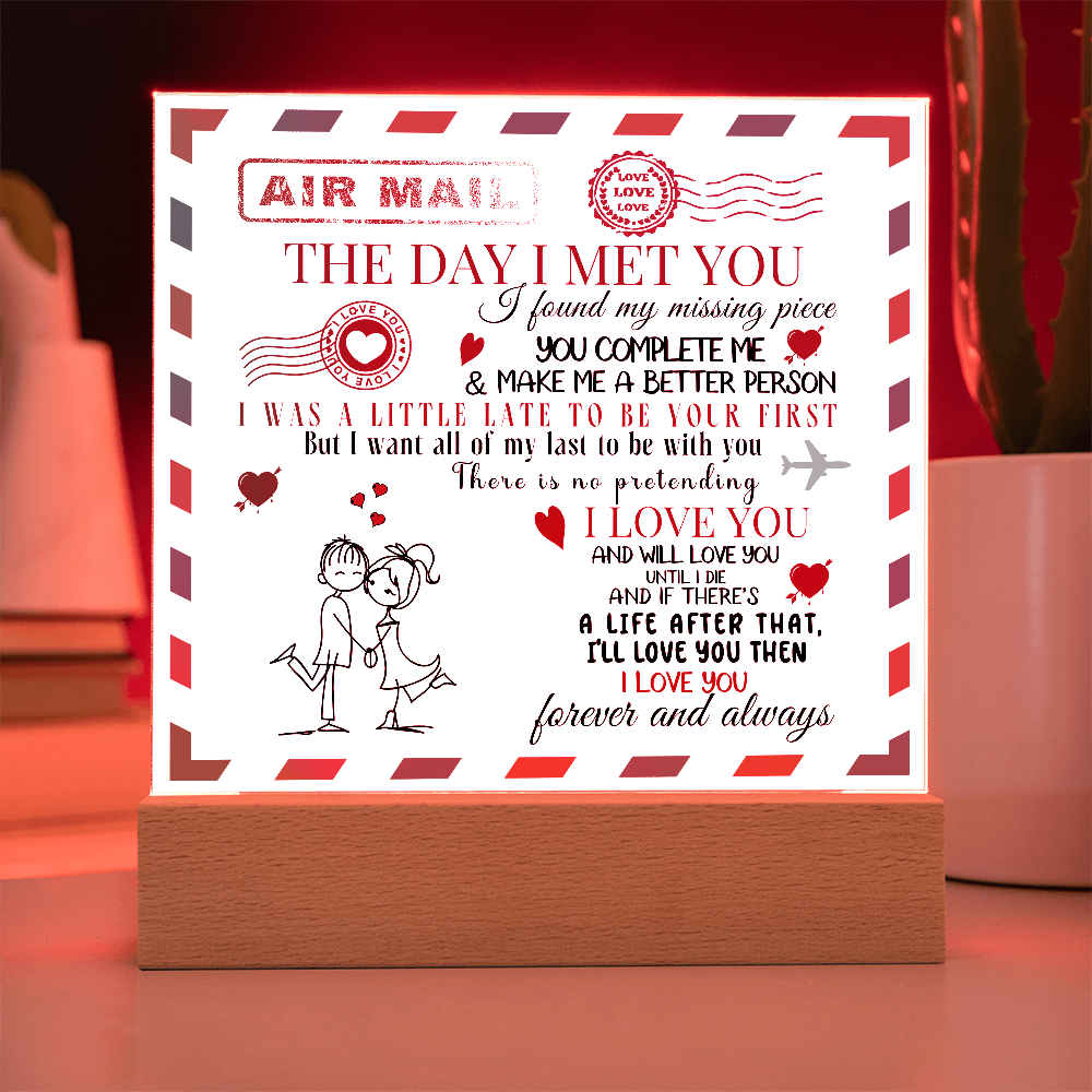 Square Acrylic Plaque - Forever and Always - Valentines Day Gift