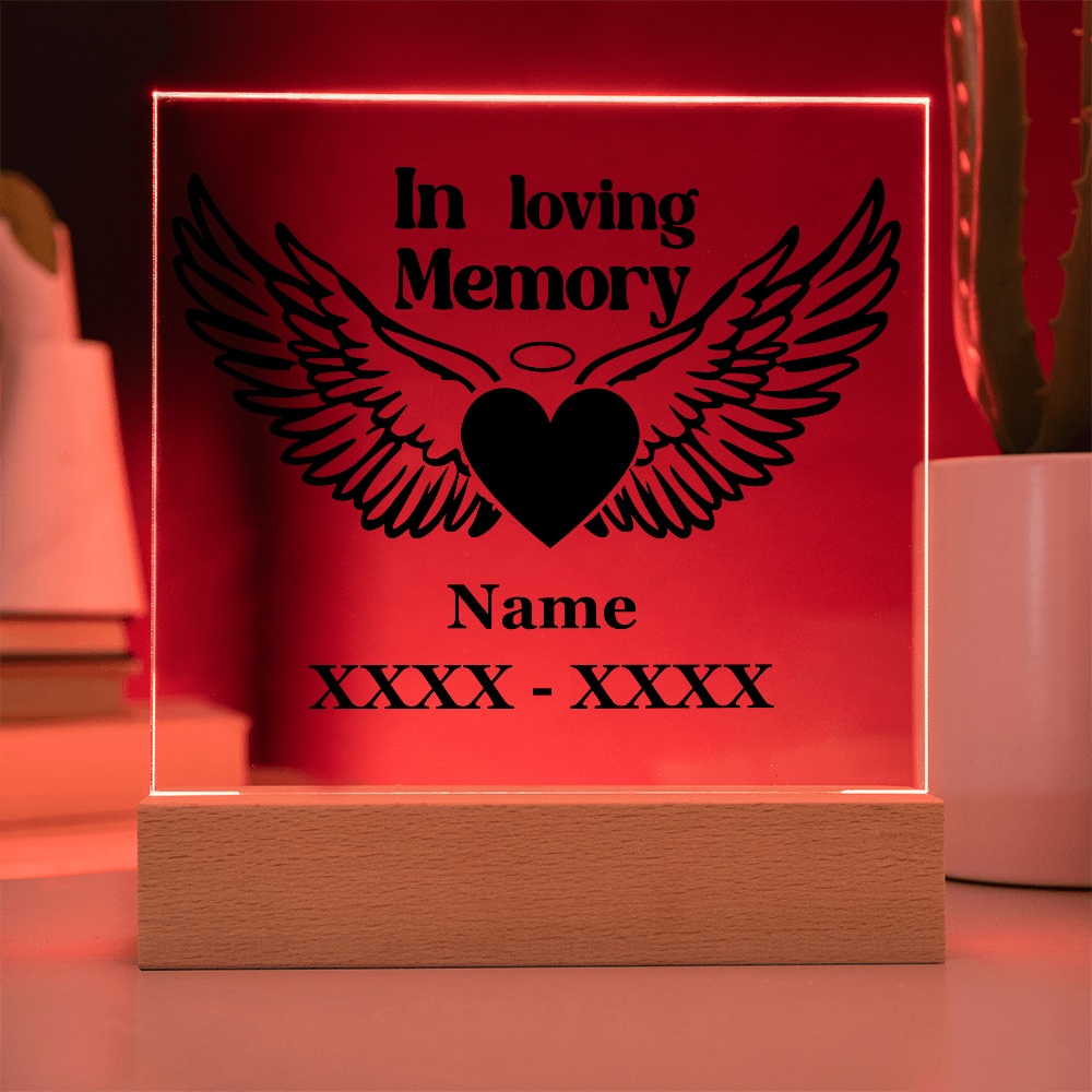 Guardian Angel Heart Memorial Plaque