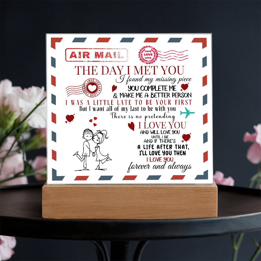 Square Acrylic Plaque - Forever and Always - Valentines Day Gift