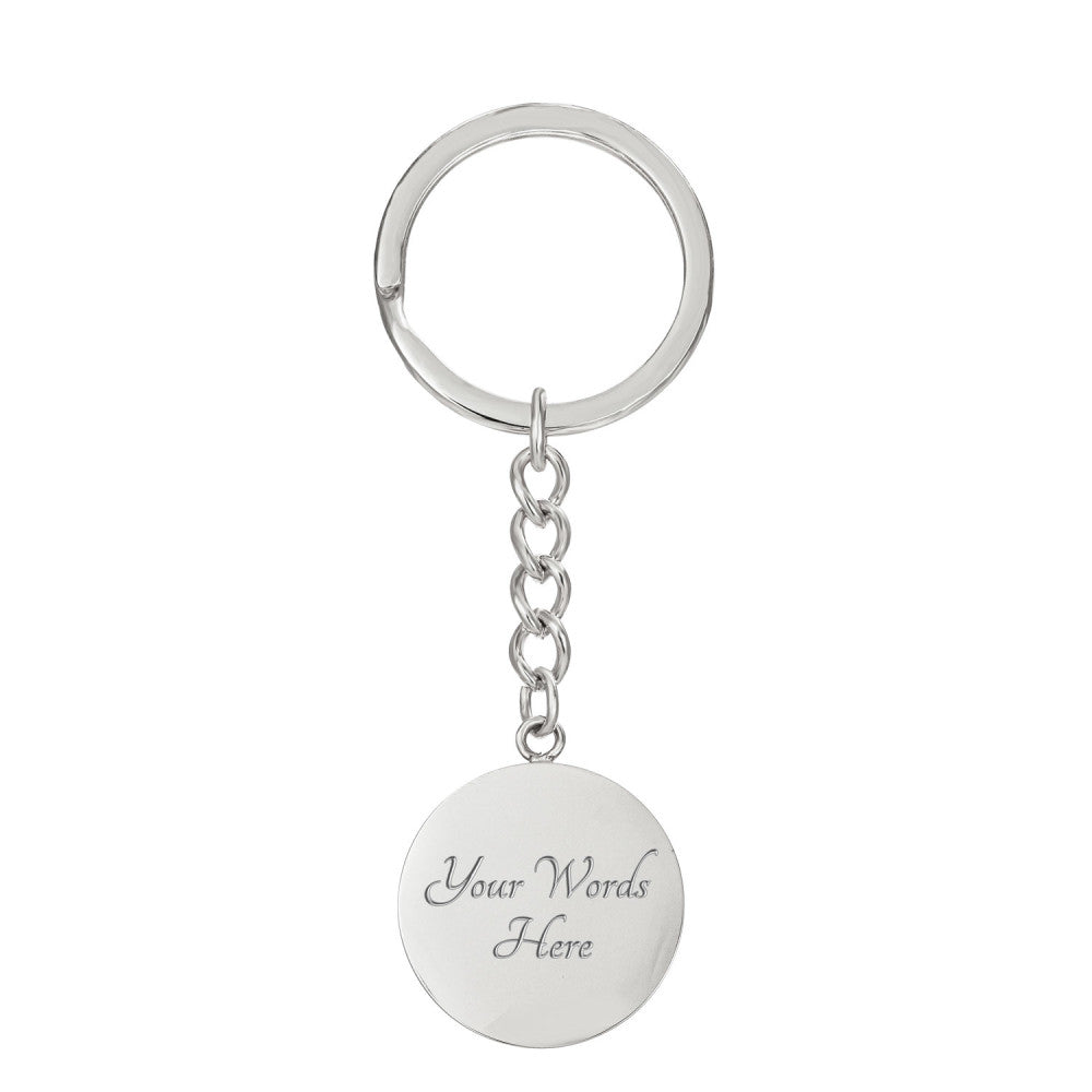Best Dad Ever Graphic Circle Keychain, Gift for Dad from Son Daughter