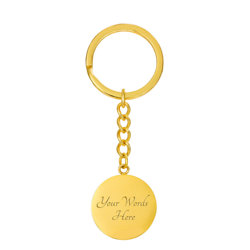 Best Dad Ever Graphic Circle Keychain, Gift for Dad from Son Daughter