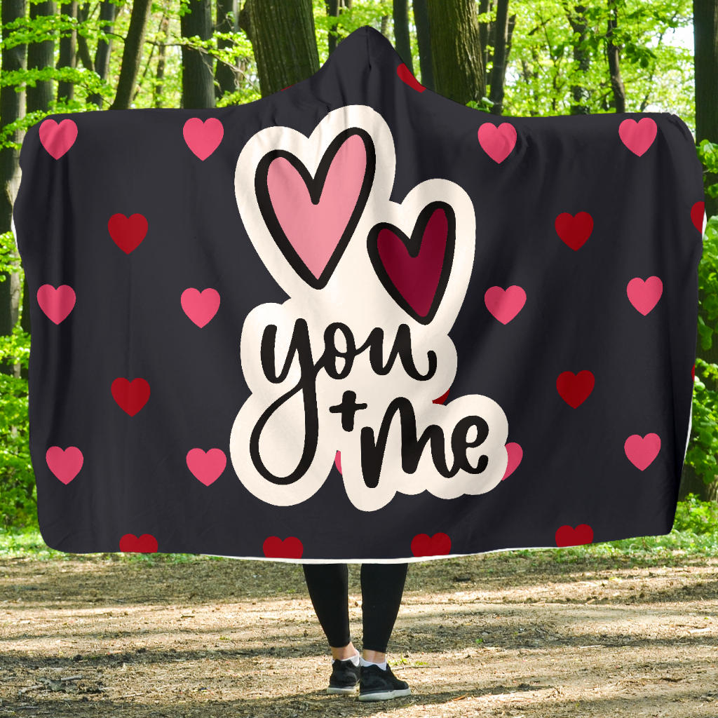 You & Me Valentines Hooded Blanket