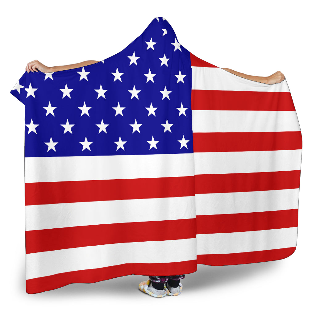 Youth/Adult Size American Flag Hooded Blanket