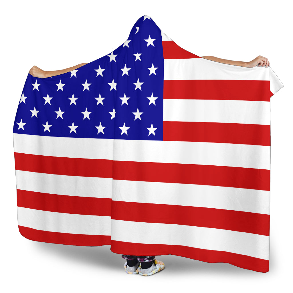 Youth/Adult Size American Flag Hooded Blanket