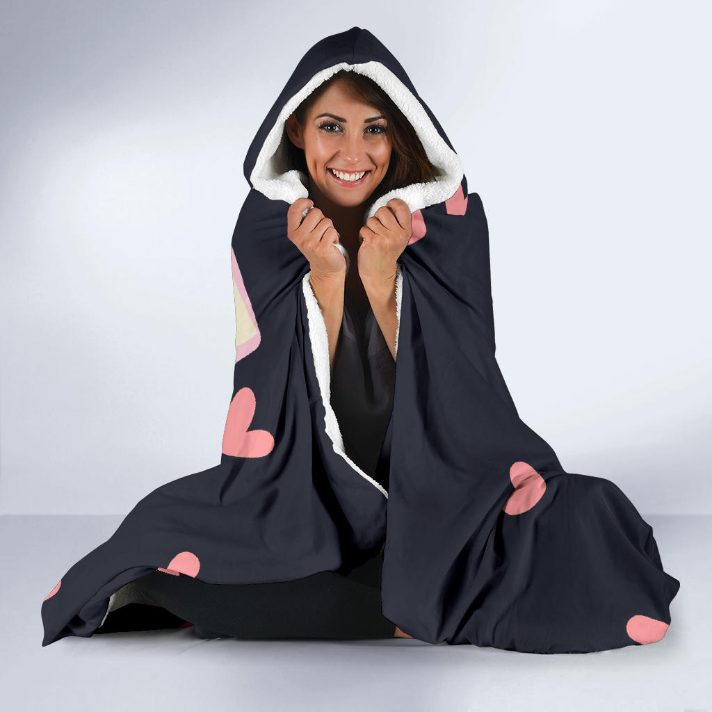 Be My Valentine Note Hooded Blanket