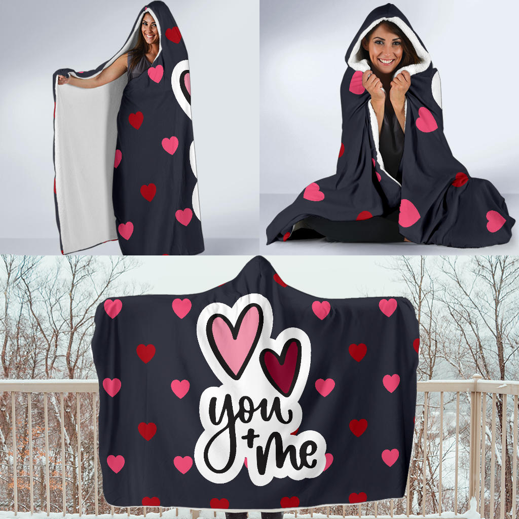 You & Me Valentines Hooded Blanket