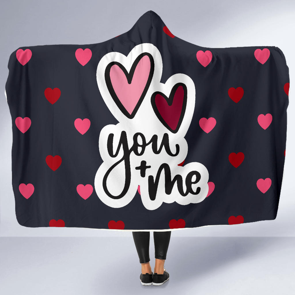 You & Me Valentines Hooded Blanket