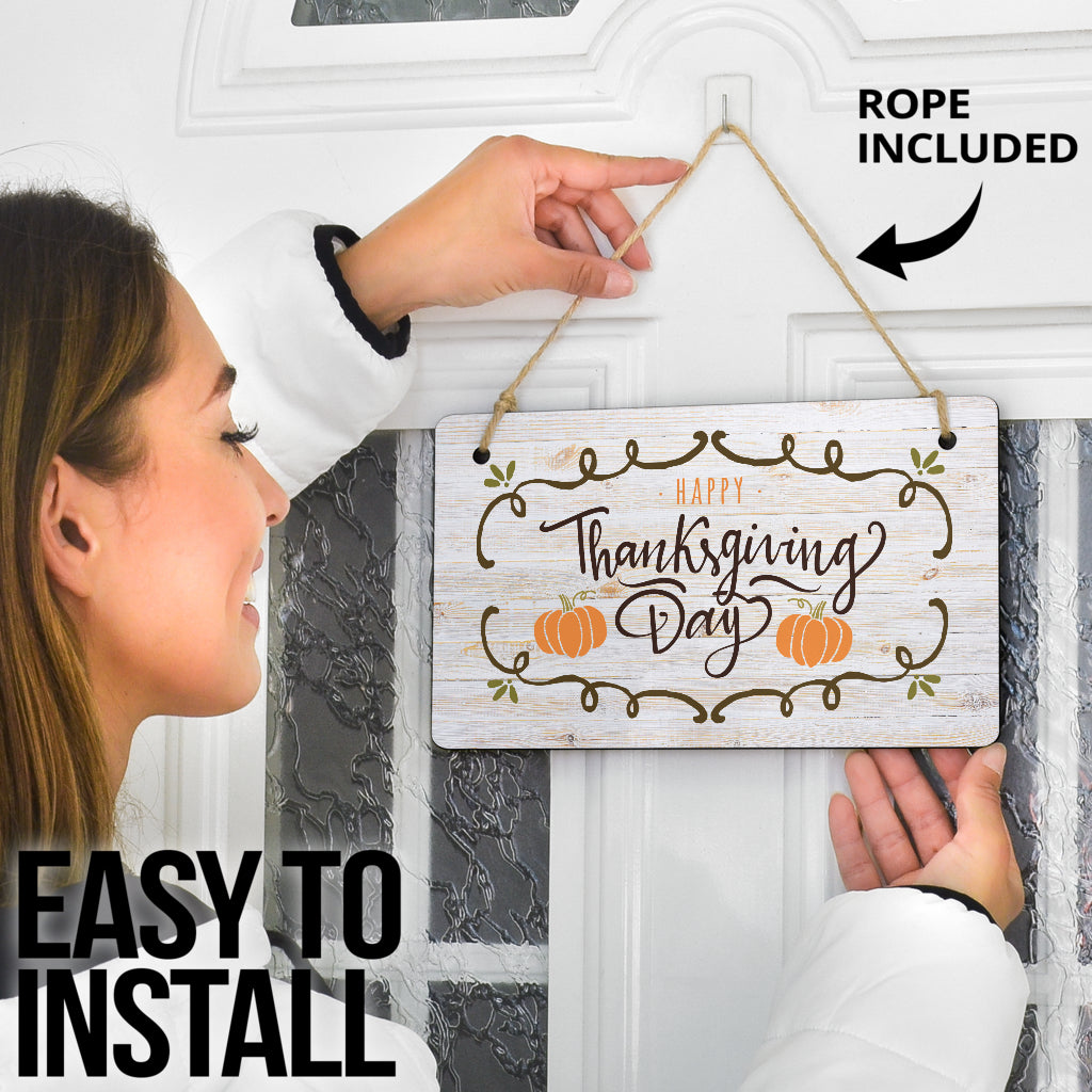 Happy Thanksgiving Day Door Sign