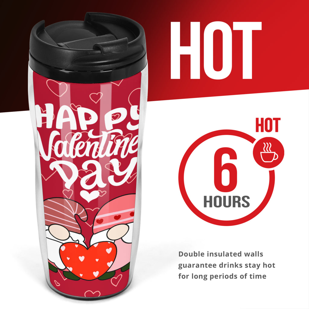 Happy Valentines Day Gnome Couple Reusable Coffee Cup