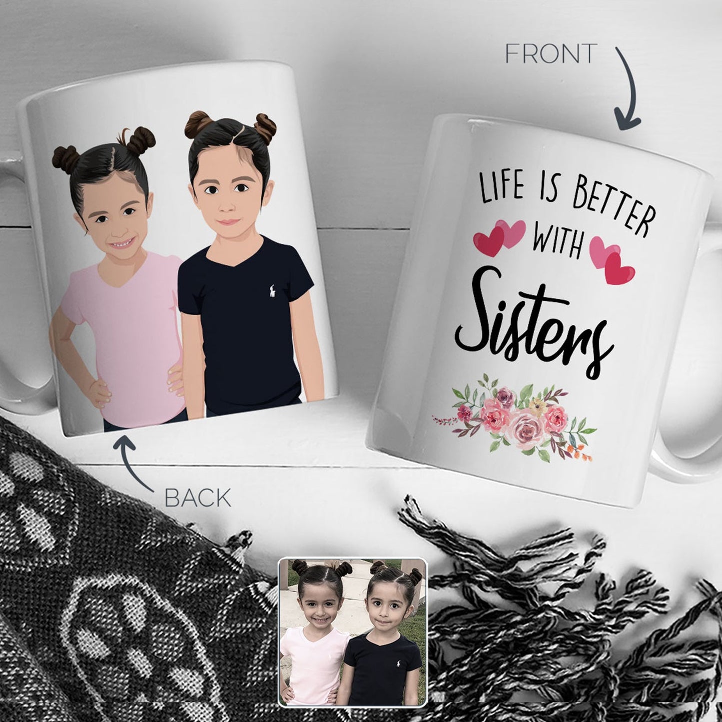 Personalized Mug Life is Better with Sisters