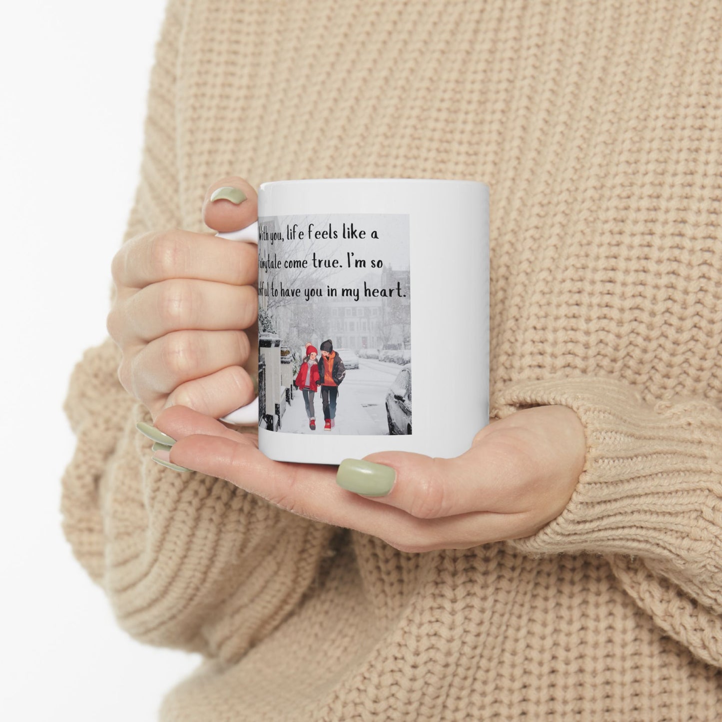 Winter Fairytale - Hand in Hand Forever Ceramic 11oz Mug