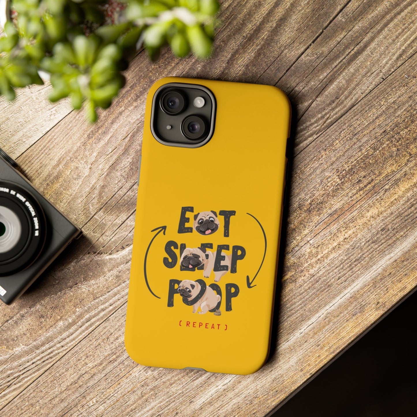 Pugtastic Routine Eat Sleep Poop Cellphone Case
