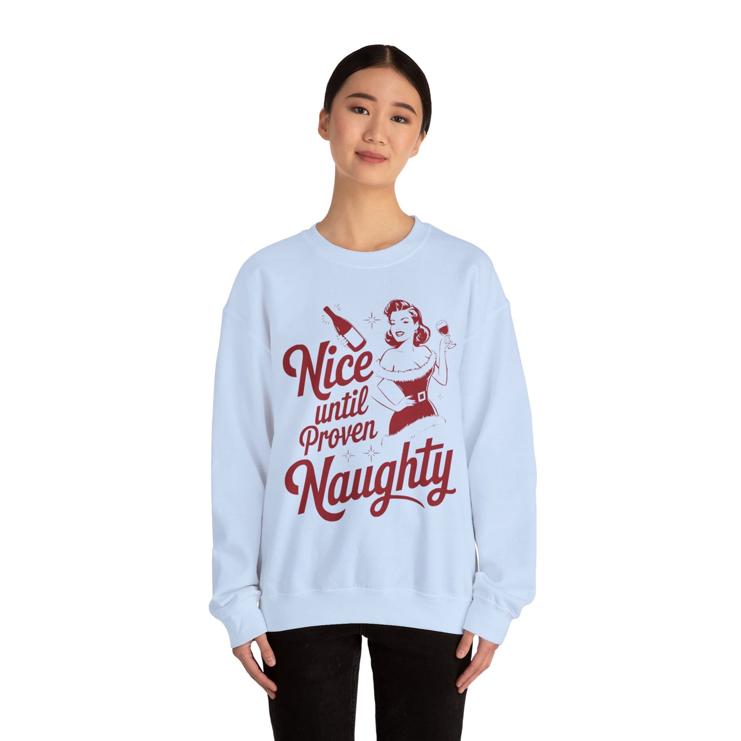 Nice Until Proven Naughty Unisex Heavy Blend™ Crewneck Sweatshirt