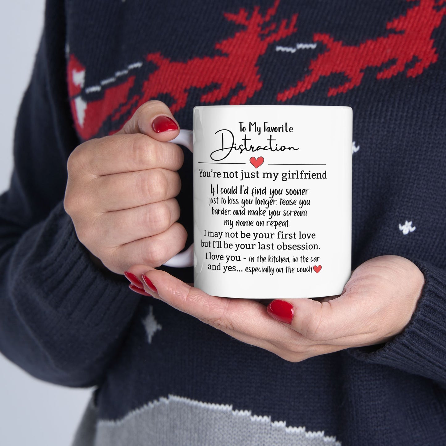 To My Favorite Distraction Mug Romantic Ceramic Mug - Perfect Gift for Girlfriend, Coffee Lover, Anniversary Celebration