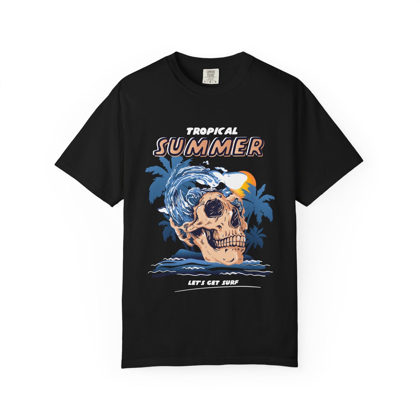 Tropical Summer T-Shirt, Unisex Beach Tee, Skull Graphic Shirt, Vacation Apparel, Summer Celebration Wear, Let’s Get Weird