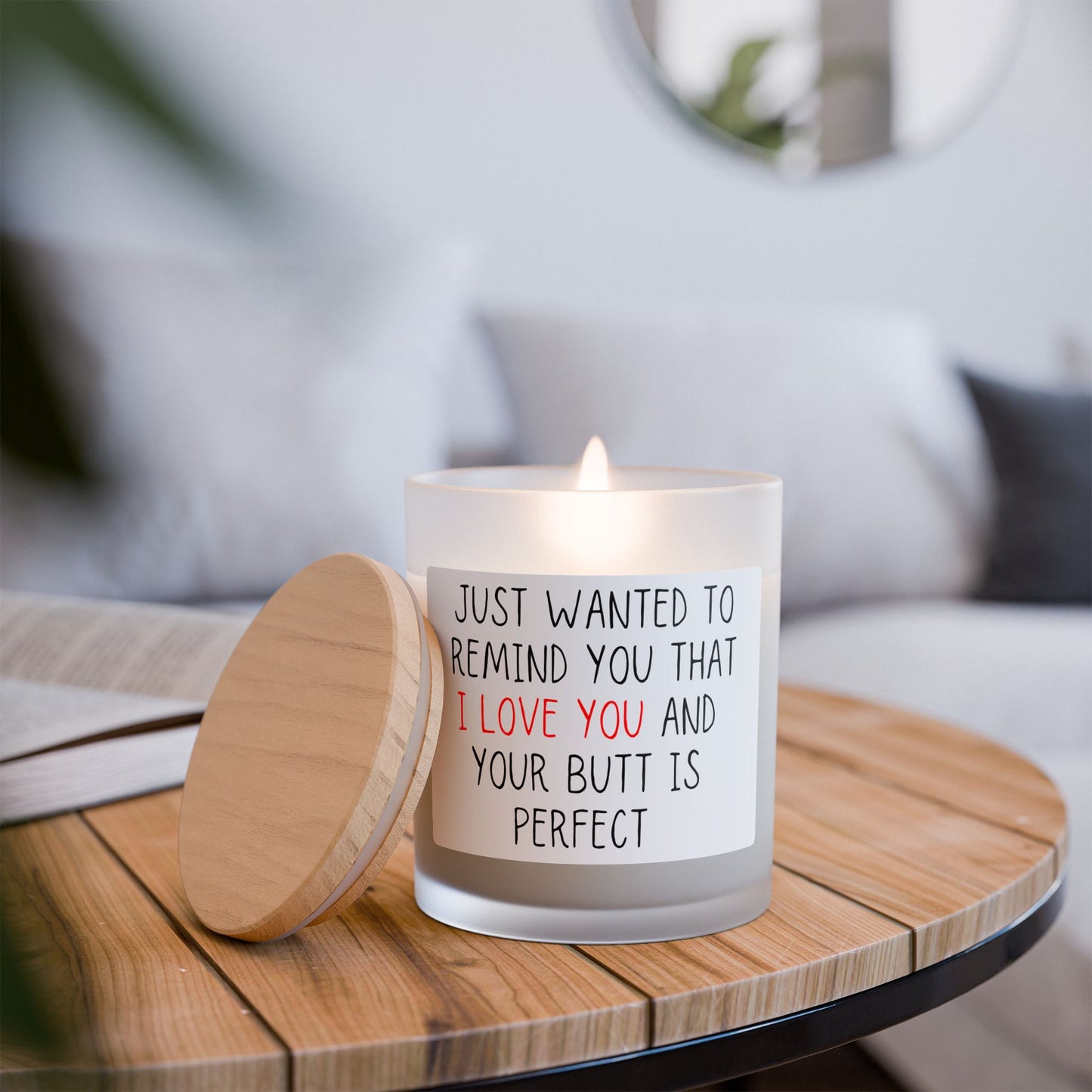 Just A Little Reminder Frosted Glass Candle, 11oz