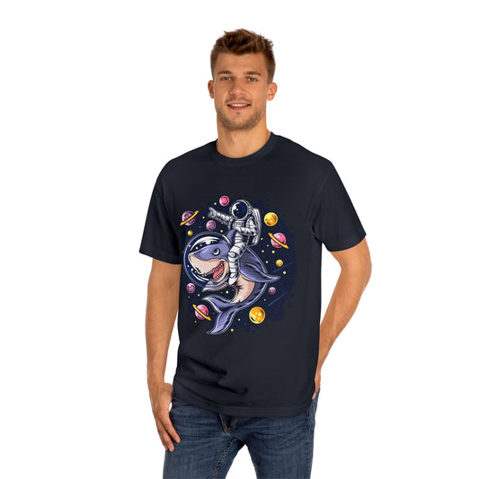 Astronaut Shark Unisex Classic Tee, Space Shark Tee, Fun Graphic T-Shirt