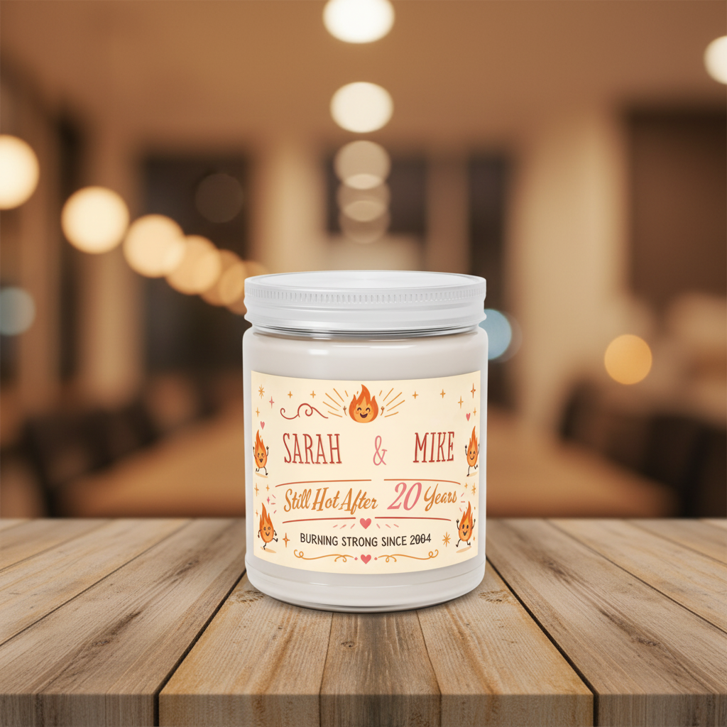 Personalized Anniversary Scented Candle – “Still Hot After [X] Years” Custom Couples Gift
