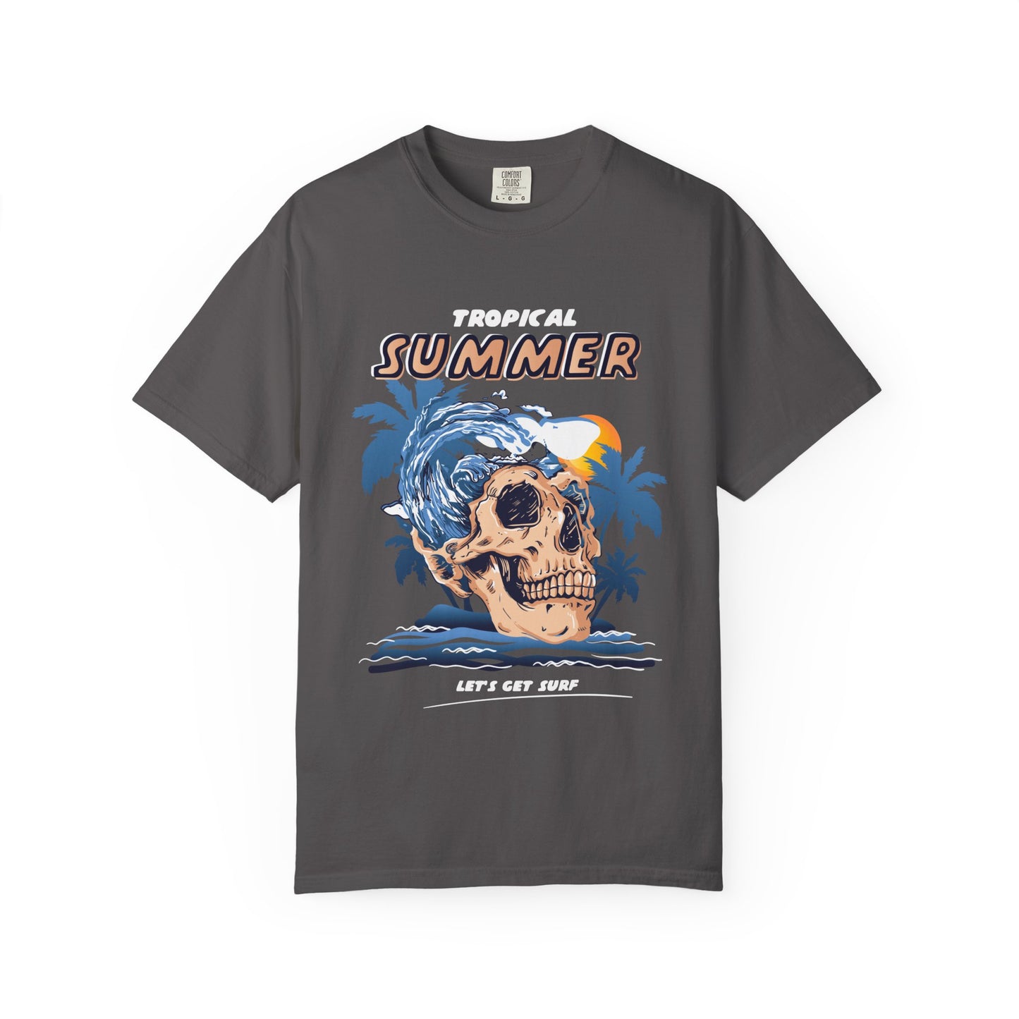 Tropical Summer T-Shirt, Unisex Beach Tee, Skull Graphic Shirt, Vacation Apparel, Summer Celebration Wear, Let’s Get Weird